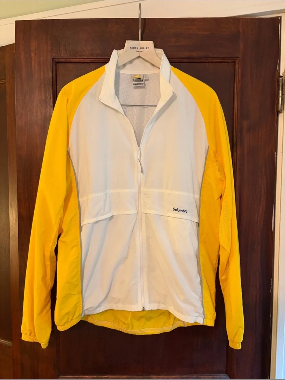 Solumbra Men’s White & Yellow Lightweight Cycling Jacket
